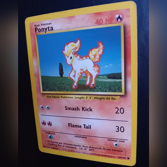 Ponyta Pokemon Card - Base Set - NO. 60/102 Common Non-Holo - Picture 6 of 9